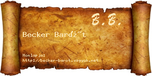 Becker Barót névjegykártya